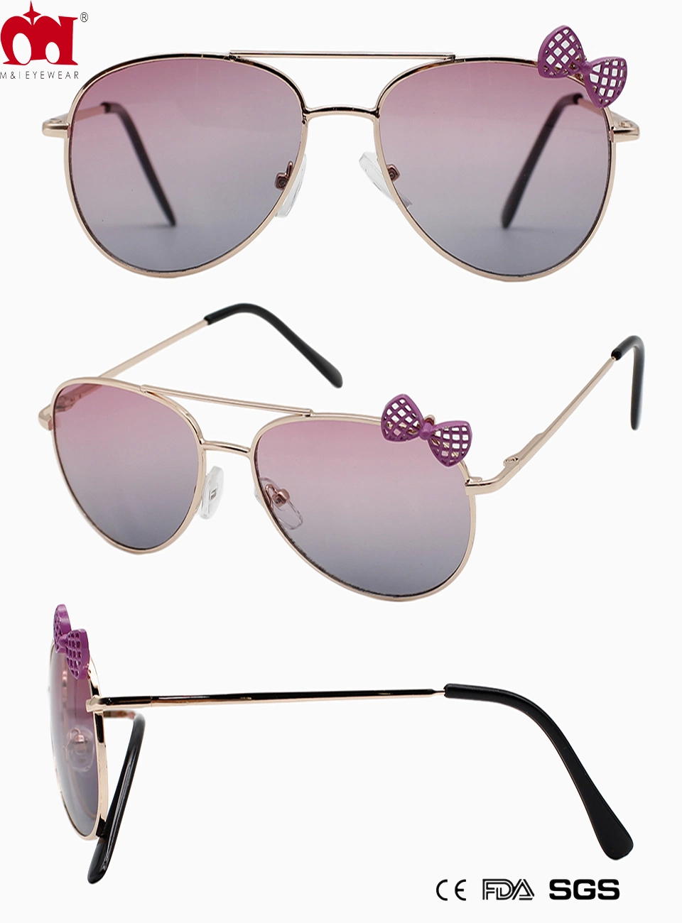 Cute Bow Metal Kids Sunglasses for Holidays Sunmmer Event (MY20072)
