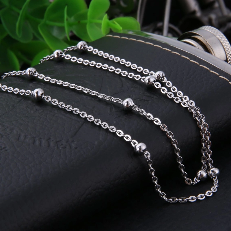 Bead Ball with Flat Crossed Chain Stainless Steel Accessories for Clothes, Sunglass, Bag, Face Mask