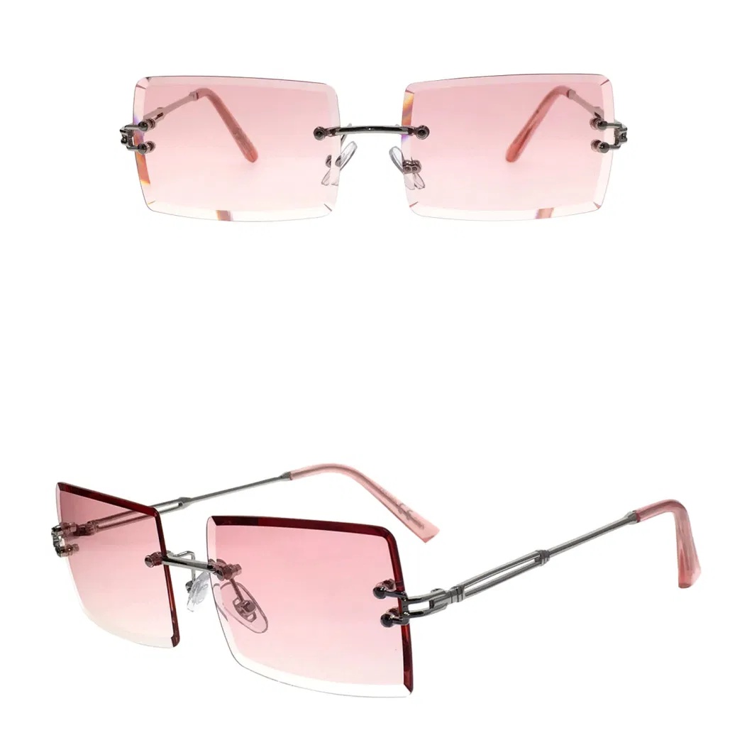 Custom Color Rimless Metal Fashion Sunglasses for Adult