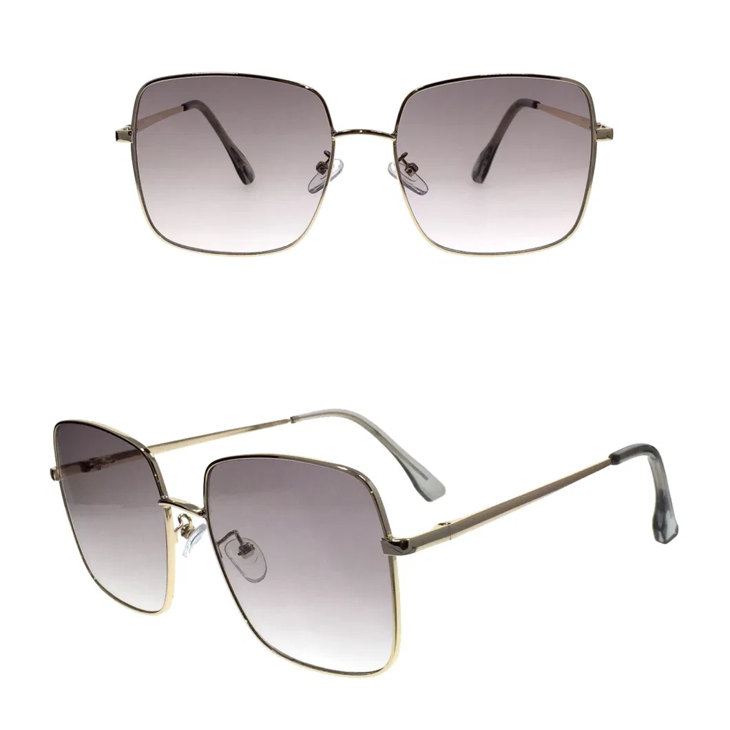 Square Frame Brand Style Good Quality Metal Fashion Sunglasses for Adult