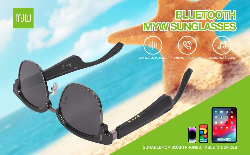 Ipx4 Waterproof Sunglasses Fashion Audio Eyeglasses Polarized Unisex Adult UV Proof Sunglasses 2023